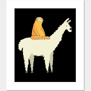 Cute Llama and Sloth Friends Adorable Animals Posters and Art